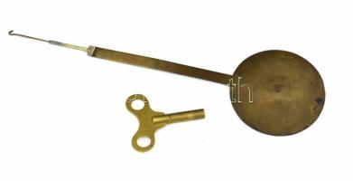 Kandallóóra, XIX. sz., A. Ulrich in Hohenelbe negyedütős ingajáratos szerkezet, működik, alabástrom ...