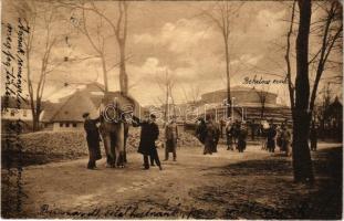 1912 Budapest XIV. Új állatkert, korzó, állatok felvonulása (EK)