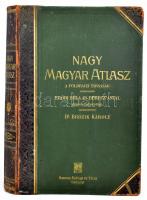 dr. Brózik Károly (szerk.): Nagy magyar atlasz. 158 színes főtérkép és kétszázötvenhét melléktérképpel és névmutatóval. A Magyar Földrajzi Társaság megbízásából, Erődi Béla és Berecz Antal közreműködésével szerk.: - - . Bp., 1906, Lampel R. (Wodianer F. és Fiai), (8) p.+ 158 t.+ 52 p. Kiadói aranyozott, szecessziós félbőr-kötés, Leszik-kötés, Enyhe foxing, gerincen kis kopással