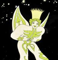 1981 Jankovics Marcell: Fehérlófia c. rajzfilmből származó eredeti kézzel rajzolt figura. nagy méret...