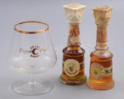 Cezar 2 darab vintage jugoszláv mini ital + Cezar márkázott pohár