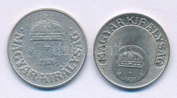 1926. 50f Cu-Ni + 1938. 20f Cu-Ni T:F,XF Adamo P5, P4