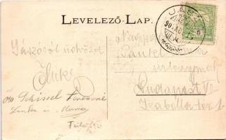 Jászó, Jászóvár, Jasov; templom és apátság, Fő tér / church and abbey, main square. Art Nouveau, flo...