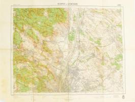 Budapest és Szentendre környéke. Katonai térkép 1936. M. kir. Honvéd Térképészeti Intézet 64x46 cm