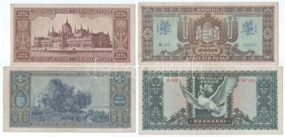 1945-1946. 50P - 100.000.000P (9xklf) T:F, közte szép papír