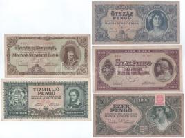 1945-1946. 50P - 100.000.000P (9xklf) T:F, közte szép papír