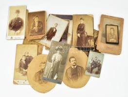 cca 1870-1900 30 db vegyes vizitkártya és kabinetfotó vegyes állapotban