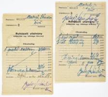 1950, 2 darab Ruházati utalvány