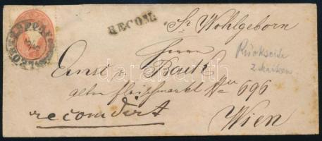 ~1862 3 x 5kr ajánlott levélen / on registered cover "LEOBERSDORF" - Wien