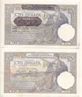 Jugoszlávia 1929. 100D "I. Sándor" vízjel + Szerbia / Német megszállás 1941. 100D "I....