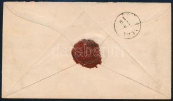 ~1864 5kr bélyeg 10kr díjjegyes borítékon "PEST Abend" -"DAUBA" Böhmen ~1864 5kr...