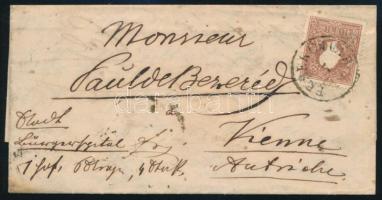 1858 10kr I. levélen / on cover "ÉRSEKÚJVÁR" - Wien