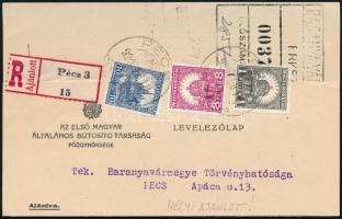 1929 Pécs helyi ajánlott nyomtatvány / Local registered printed matter