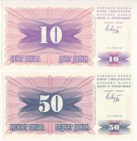 Bosznia-Hercegovina 1992. 10D + 50D T:UNC Bosnia Hercegovina 1992. 10 Dinara + 50 Dinara C:UNC