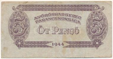 1944. 5P "A Vöröshadsereg Parancsnoksága" látványosan eltolódott nyomat T:F-VG, folt
Adam...
