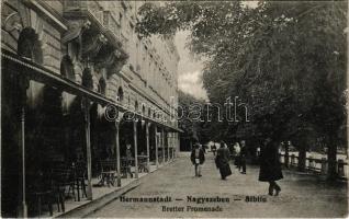 1916 Nagyszeben, Hermannstadt, Sibiu; Bretter Promenade / Bretter sétány, kávéház. F. Stoiber kiadása / promenade, café (EK)