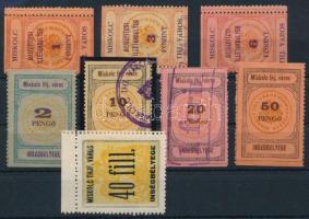 Miskolc 8 db városi illetékbélyeg