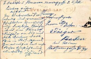 Temesvár, Timisoara; Hunyadi út, villamos. Pátria könyvkereskedő és nyomda kiadása / street view, tr...