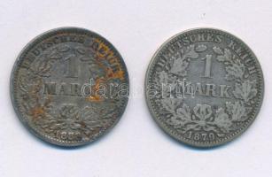 Német Birodalom 1879A-1883G 1M Ag (2xklf) T:VF patina German Empire 1879A-1883G 1 Mark Ag (2xdiff) C:VF patina Krause KM#7