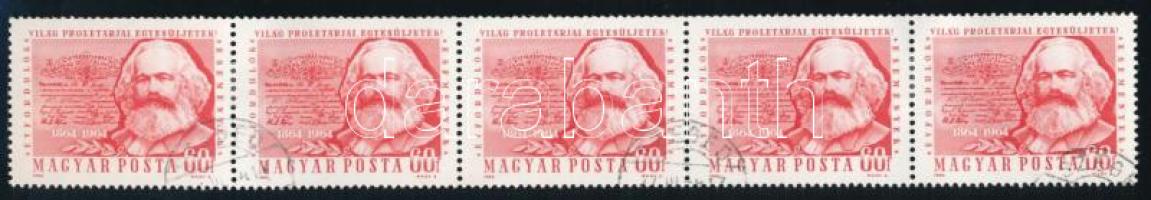 1964 Évfordulók - Események (II.) 60f Marx 5-ös csík ESFMÉNYEK tévnyomattal