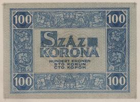 1919. július 15. 100K "Postatakarékpénztári jegy" próbanyomat tervezte Helbing Ferenc. Elő...