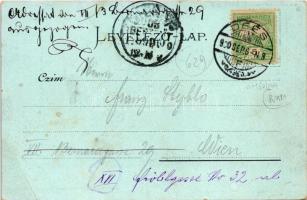 1900 Dés, Dej; Református templom, Szent Ferenc-rendiek palotája, Millenniumi szobor, Voith Gergely ...