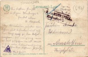 Temesvár, Timisoara; Hunyadi út, villamos. Vasúti levelezőlapárusítás 285. sz. 1916. / street view, ...