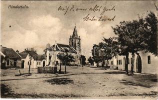 Pándorfalu, Parndorf; tér, templom / square, church (fl)