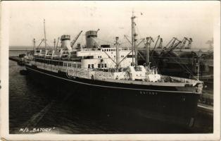 1937 Gdynia, MS BATORY. Morska agencja fotograficzna Gdynia / Polish ocean liner steamship in the port, flagship of Gdynia-America Line, named after Stefan Batory, the sixteenth-century King of Poland, photo (EK)
