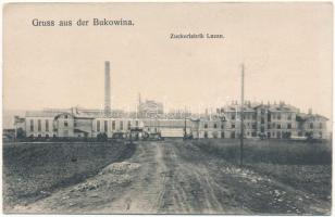 Luzhany, Luzan, Lujeni (Bukovina, Bucovina, Bukowina); Zuckerfabrik / cukorgyár / sugar factory. Verlag Jos. Horowitz (Czernowitz) (fl)