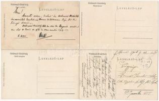 Hódmezővásárhely - 17 db város képeslap, este holdfényben, közte: zsinagóga, kaszinó, színház, város...