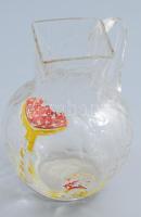 Kancsó - dombornyomott gomba mintával. Parád, cca 20. sz. eleje,, kopott festéssel, m: 12,5 cm