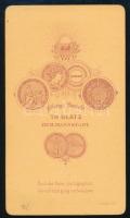 cca 1870 Férfiportré, keményhátú fotó Theodor Glatz nagyszebeni műterméből, 10,5×6,5 cm
