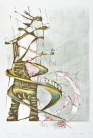 Szabadvári Attila (1997-): Fantacsiga, 2006. Litográfia, papír, jelzett, X/X. számozással. 56x42,5 cm