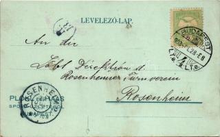 1903 Plökl és Haas sport- és divatáru kereskedők reklámlapja. Budapest VI. Andrássy út 13. / Spezial...