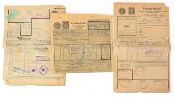 1923 3 db vasúti fuvarlevél illetékbélyegekkel