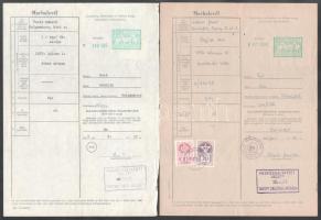 cca 1950 9 db Marhalevél illetékbélyegekkel