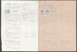 cca 1950 9 db Marhalevél illetékbélyegekkel