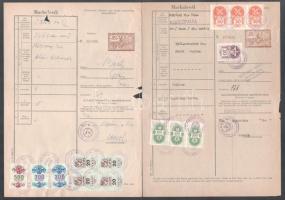 cca 1950 9 db Marhalevél illetékbélyegekkel