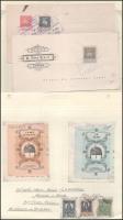cca 1920 illetékbélyeg gyűjtemény 4 berakólapon, komplett iratokon