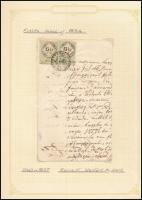1854 2x15kr CM illetékbélyeg okmányon