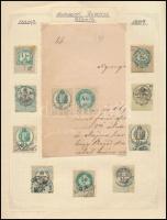 1889-1890 Illetékbélyeg összeállítás 2 berakólapon.