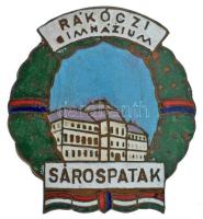 ~1950-1960. "Rákóczi Gimnázium - Sárospatak" zománcozott bronz iskolajelvény (32x36mm) T:AU