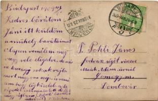 1909 Budapest IX. Gara Menyhért cipész üzlete, előtte a dolgozókkal. Liliom utca 22. photo (gyűrődés...