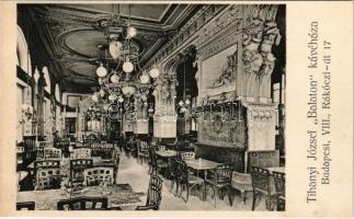 Budapest VIII. Tihanyi József "Balaton" kávéháza, belső. Rákóczi út 17. Bíró Pál fényképészeti intézete (vágott / cut)