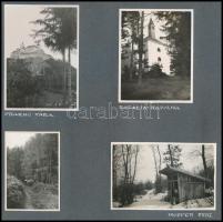 cca 1920-1930 Fraknó vára, Rozália-kápolna, 8 db albumlapra ragasztott fotó, feliratozva, kb. 4,4×6 ...