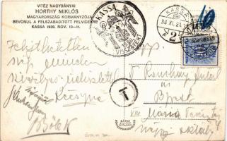 1938 Kassa, Kosice; bevonulás, vitéz nagybányai Horthy Miklós Magyarország Kormányzója bevonul a fel...