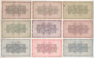 1946. 10.000AP - 10.000.000AP (9xklf) T:F, javarészt szép papír, közte egy VG