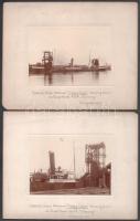 1907 Az Adria Line Nagy Lajos gőzhajója Cardiff kikötőjében, 2 db kartonra kasírozott, feliratozott ...