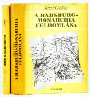 Galántai József: Trianon és a kisebbségvédelem. A kisebbségvédelem nemzetközi jogrendjének kialakítása. 1919-1920. Bp.,1989, Maecenas. 2 színes térkép-melléklettel. Kiadói papírkötés + Jászi Oszkár: A Habsburg-monarchia felbomlása. Bp.,1982, Gondolat. Kiadói egészvászon kötés, kiadói papír védőborítóban.